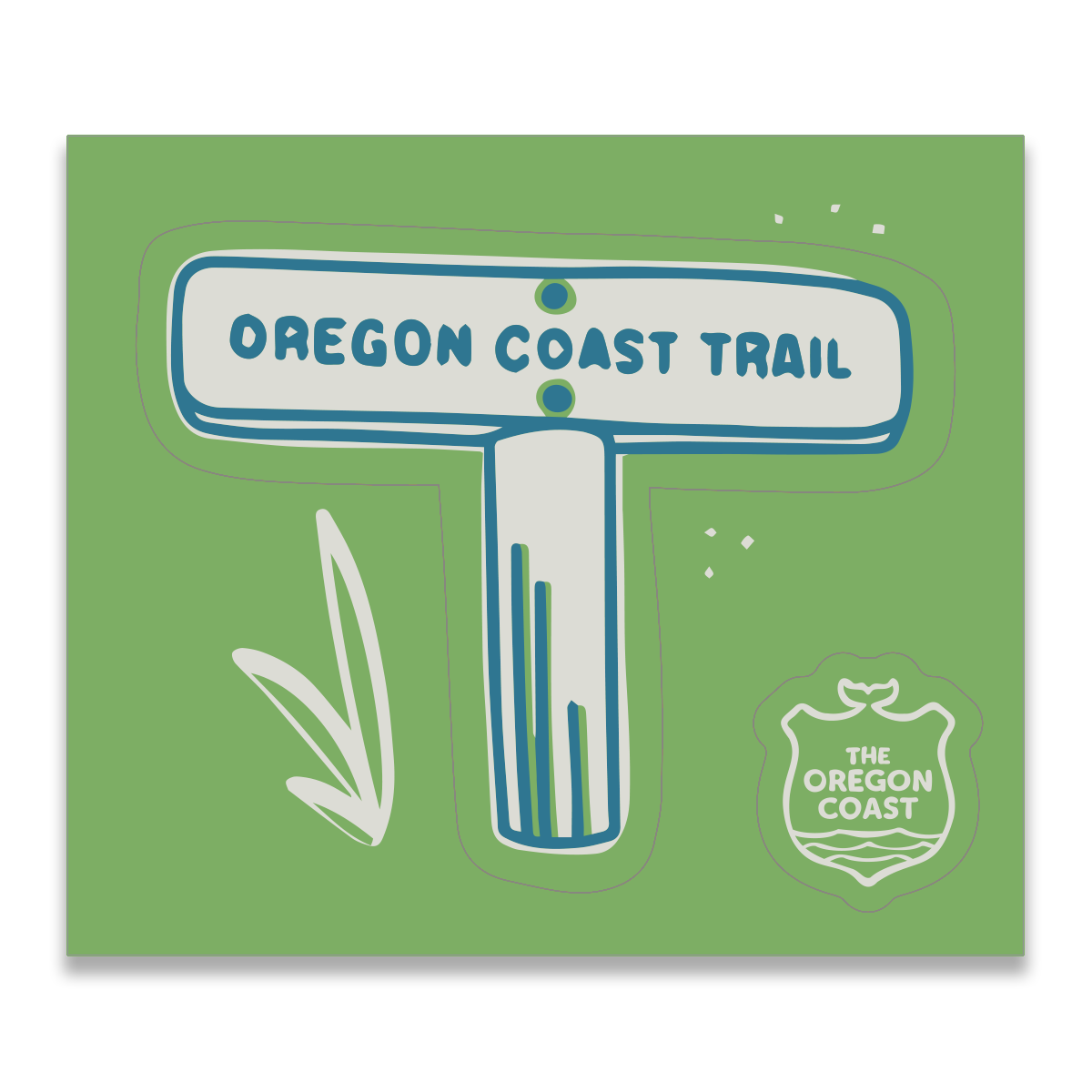 Coastal Icon Sticker - Wood Trail Sign