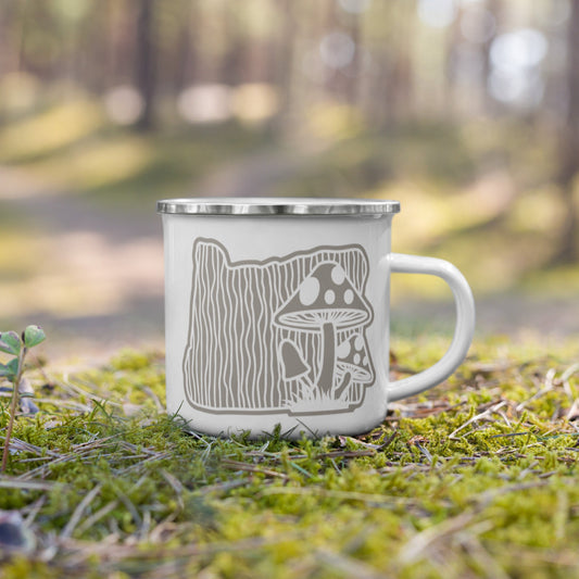 Mushroom, Enamel Mug, 12oz