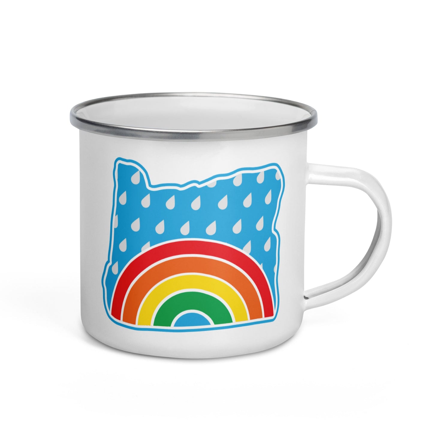 Rainbow, Enamel Mug, 12oz