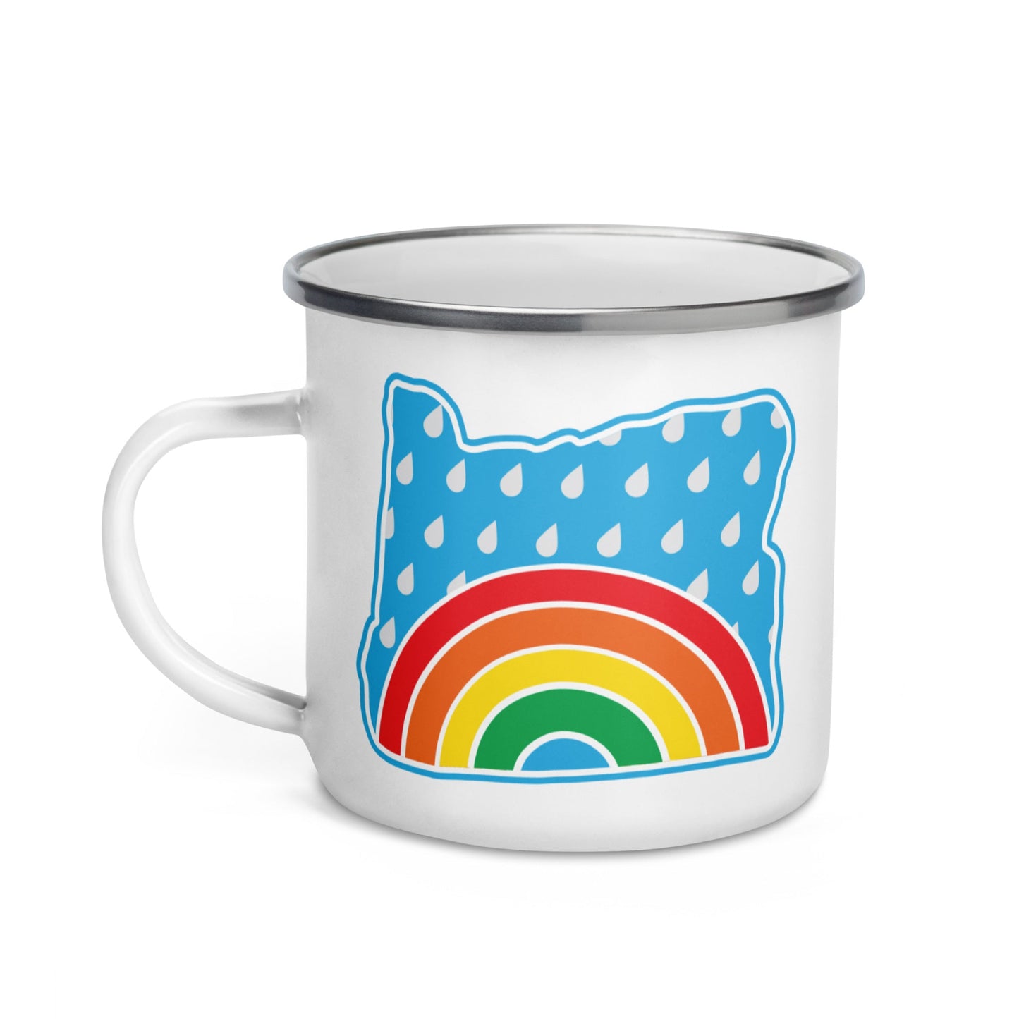 Rainbow, Enamel Mug, 12oz