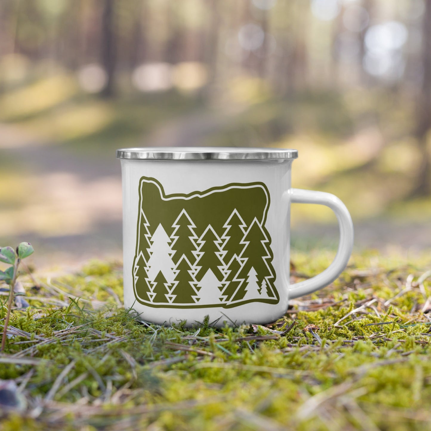 Evergreen, Enamel Mug, 12oz