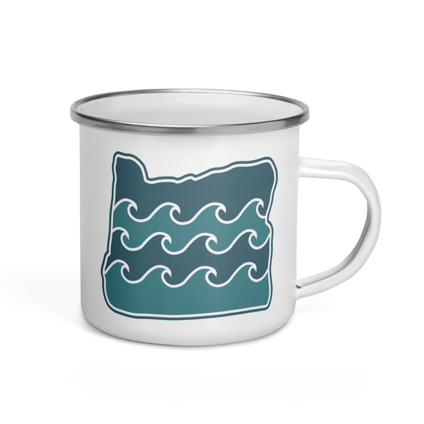 Oregon Elements Waves, Enamel Mug, 12oz