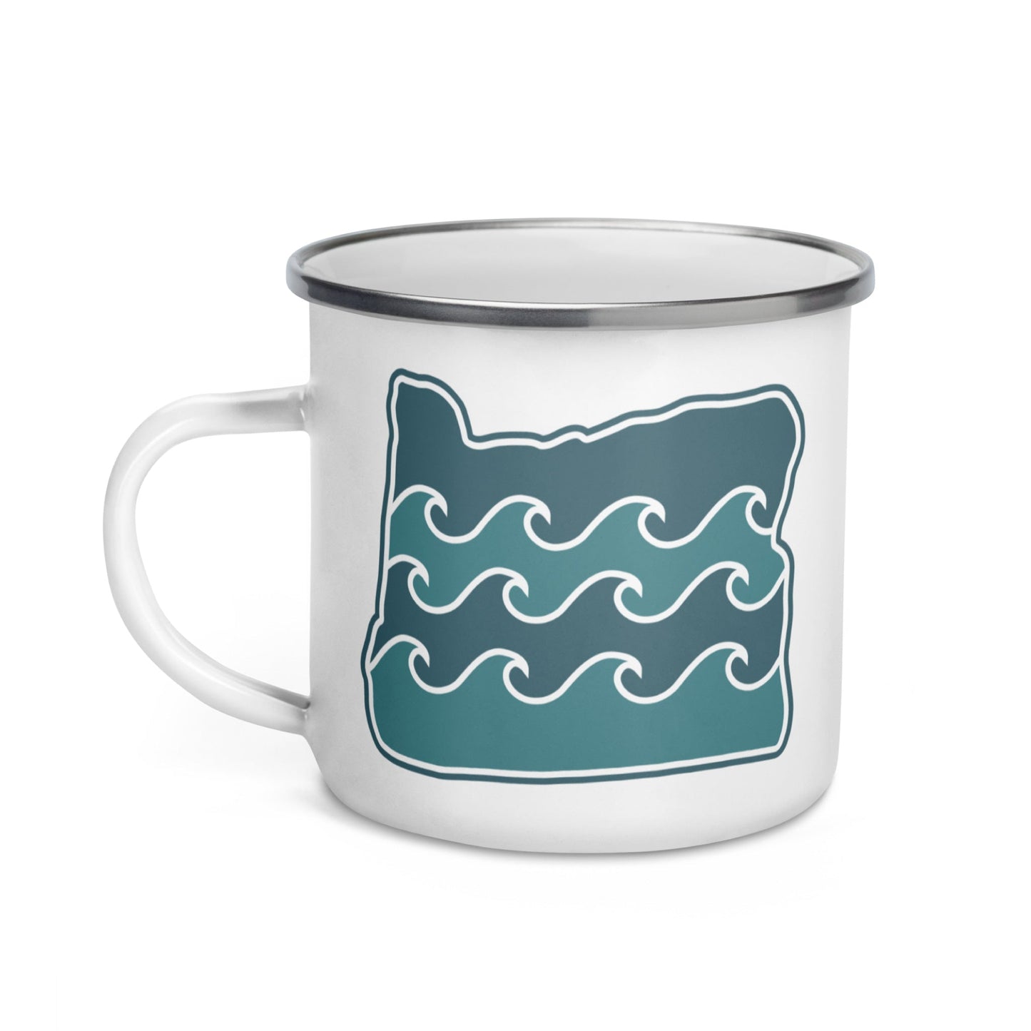 Oregon Elements Waves, Enamel Mug, 12oz